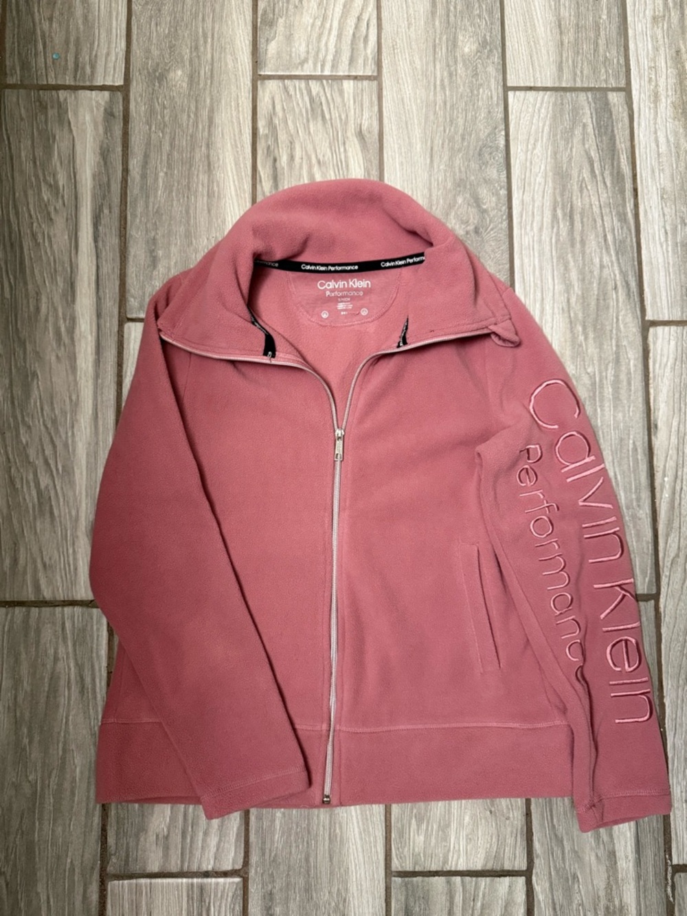 Calvin Klein Performance Women’s Pink Zip-Up Fleece Jacket Size Small